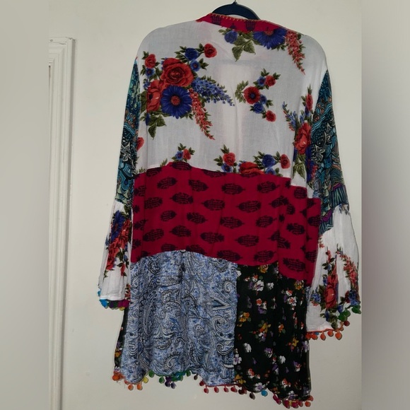 Beautiful Boho Patchwork Paisley Print Tassel Shift Mini/Top - Picture 7 of 16